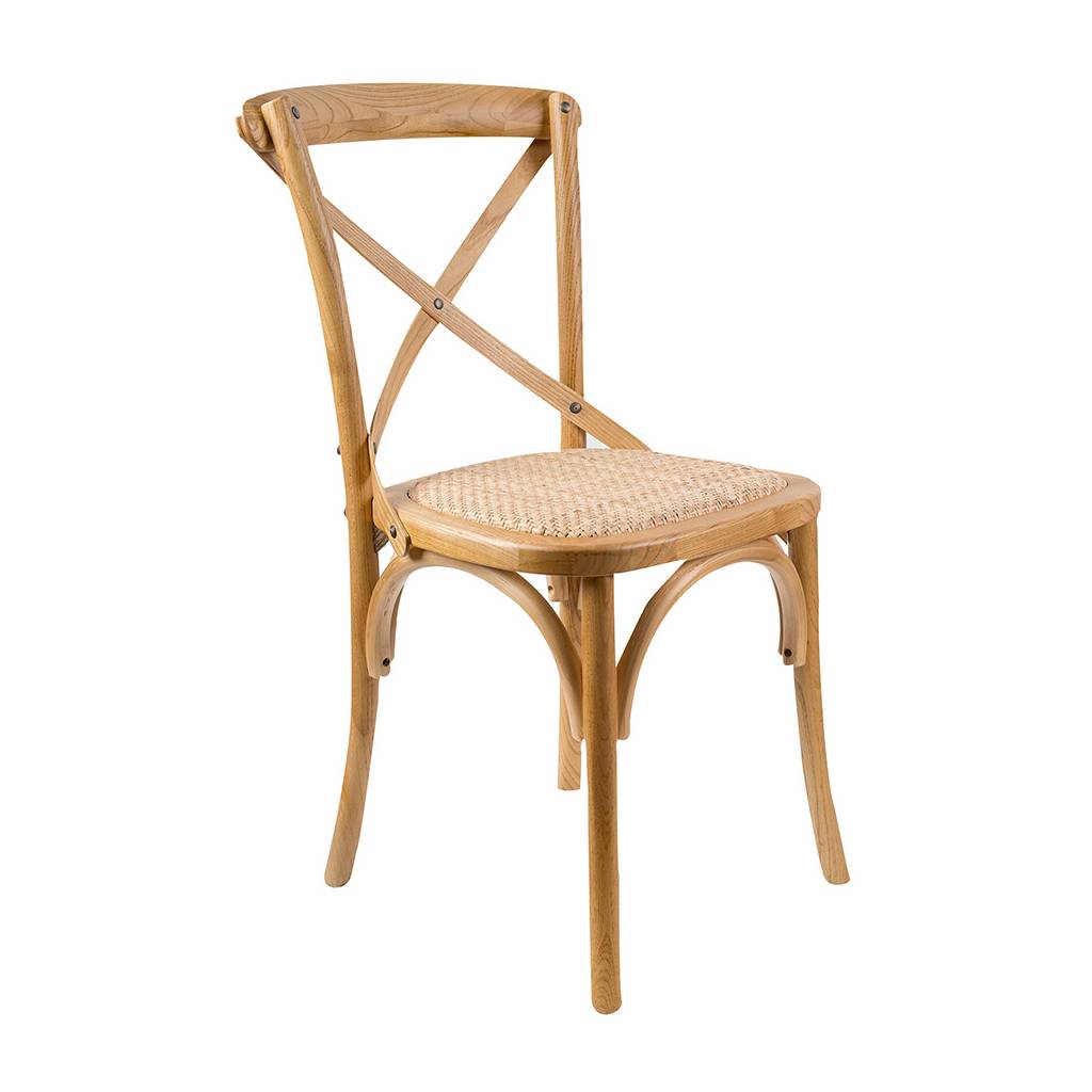 Stella Cross-Back Solid Oak Chair - Natural - Dining Chairs