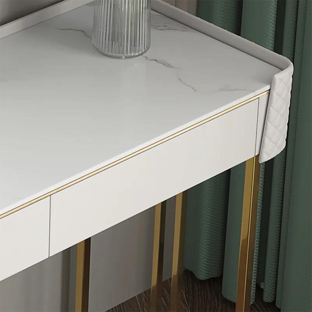 Stockholm White Stone Vanity Set - Make-Up Vanity