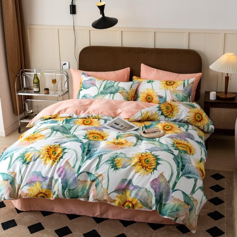 Sunflowers Duvet Cover Set (Egyptian Cotton, 500 TC) - Duvet Covers