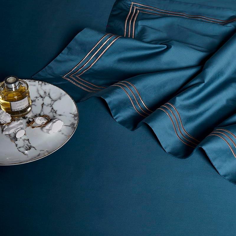 Triplo Bourdon Blue Duvet Cover Set (Egyptian Cotton) - Duvet Covers