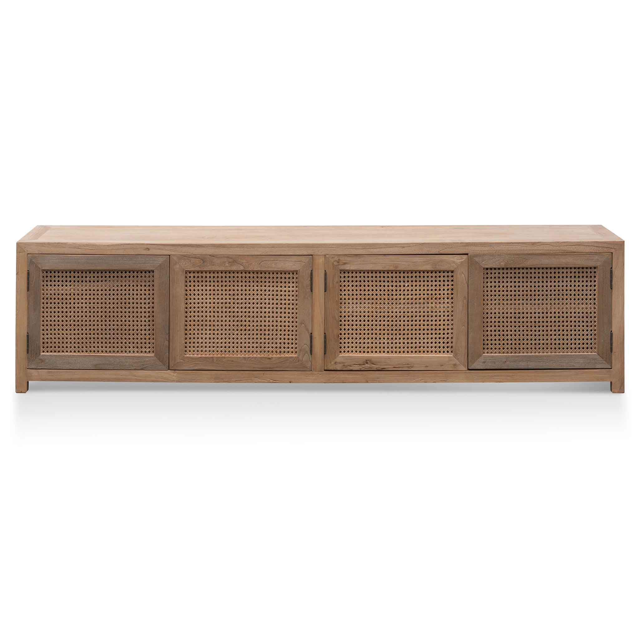 Valencia TV Stand - Natural with Rattan Doors - TV Units