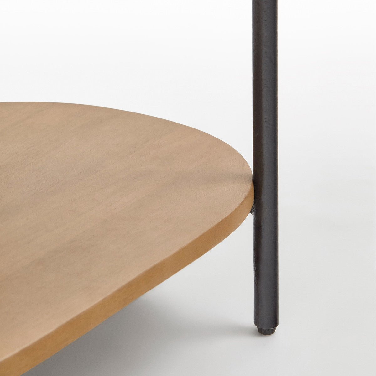 Vera Solid Mango Wood Oval Bedside Table - Natural - Bedside Tables