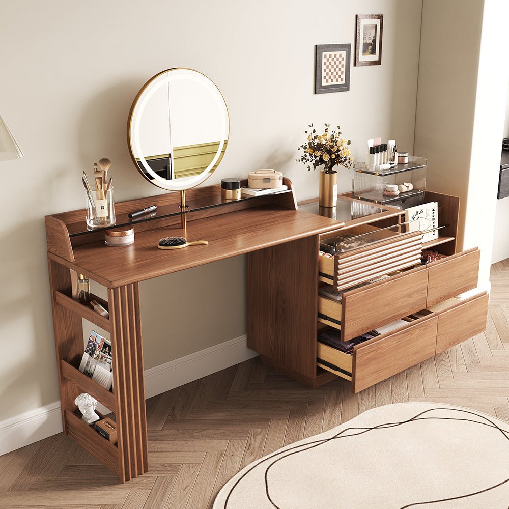 Vira Vanity Extendable Vanity Set (Space Friendly) - Make-Up Vanity