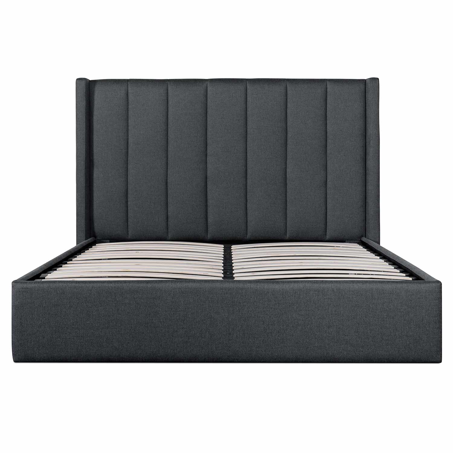 Vivienne Fabric King Bed Frame - Charcoal Grey - Beds