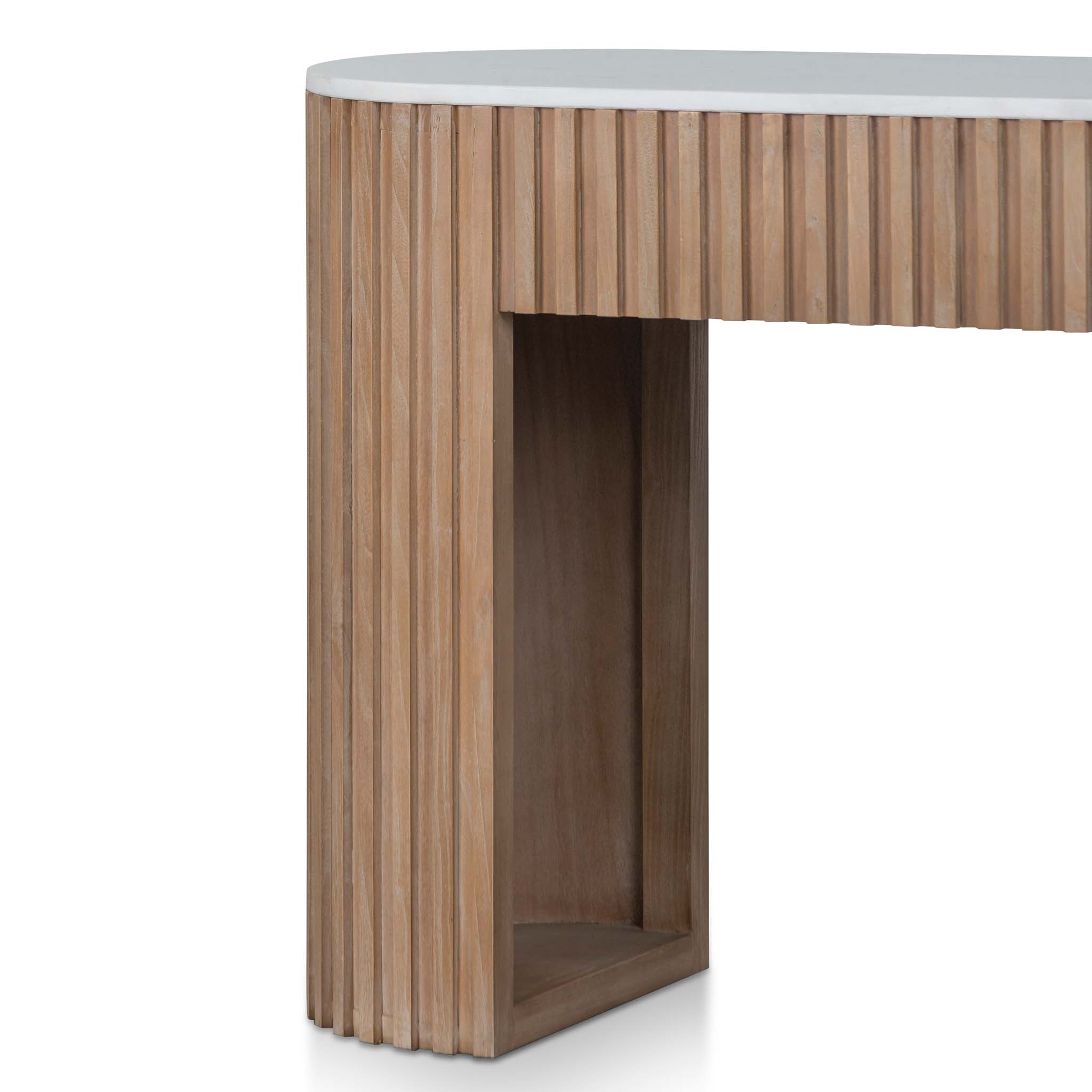 Xavier 1.6m White Marble Console Table - Natural - Console