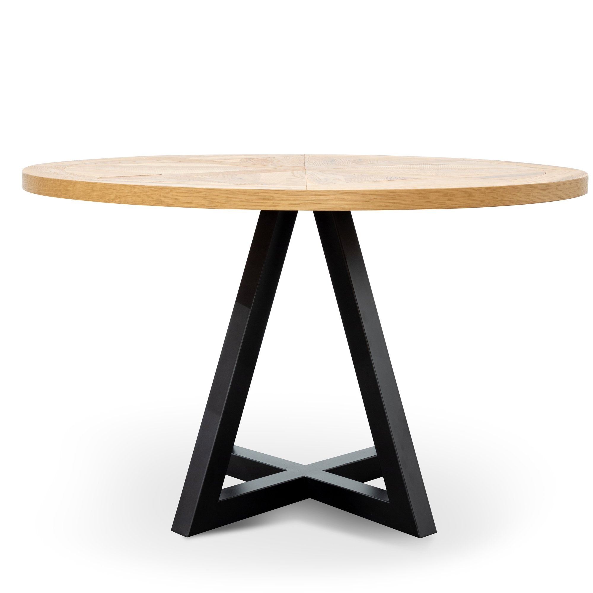 Yume 125cm Round Dining Table - European Knotty Oak and Peppercorn - Dining Tables
