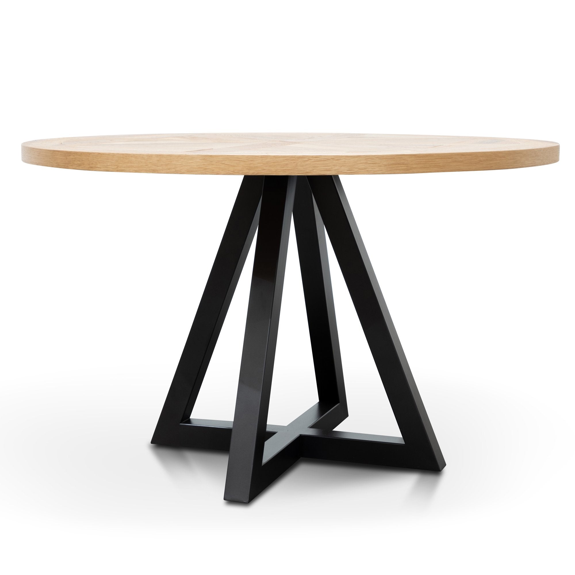 Yume 125cm Round Dining Table - European Knotty Oak and Peppercorn - Dining Tables